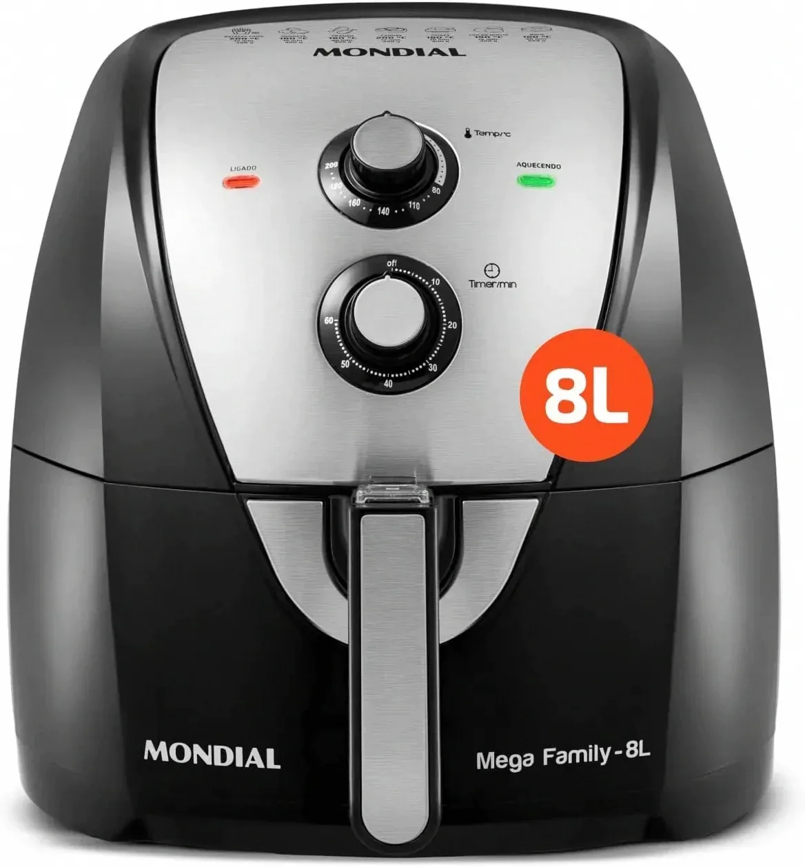 Air fryer Mondial AFN-80 de 8 litros, cesto grande para família