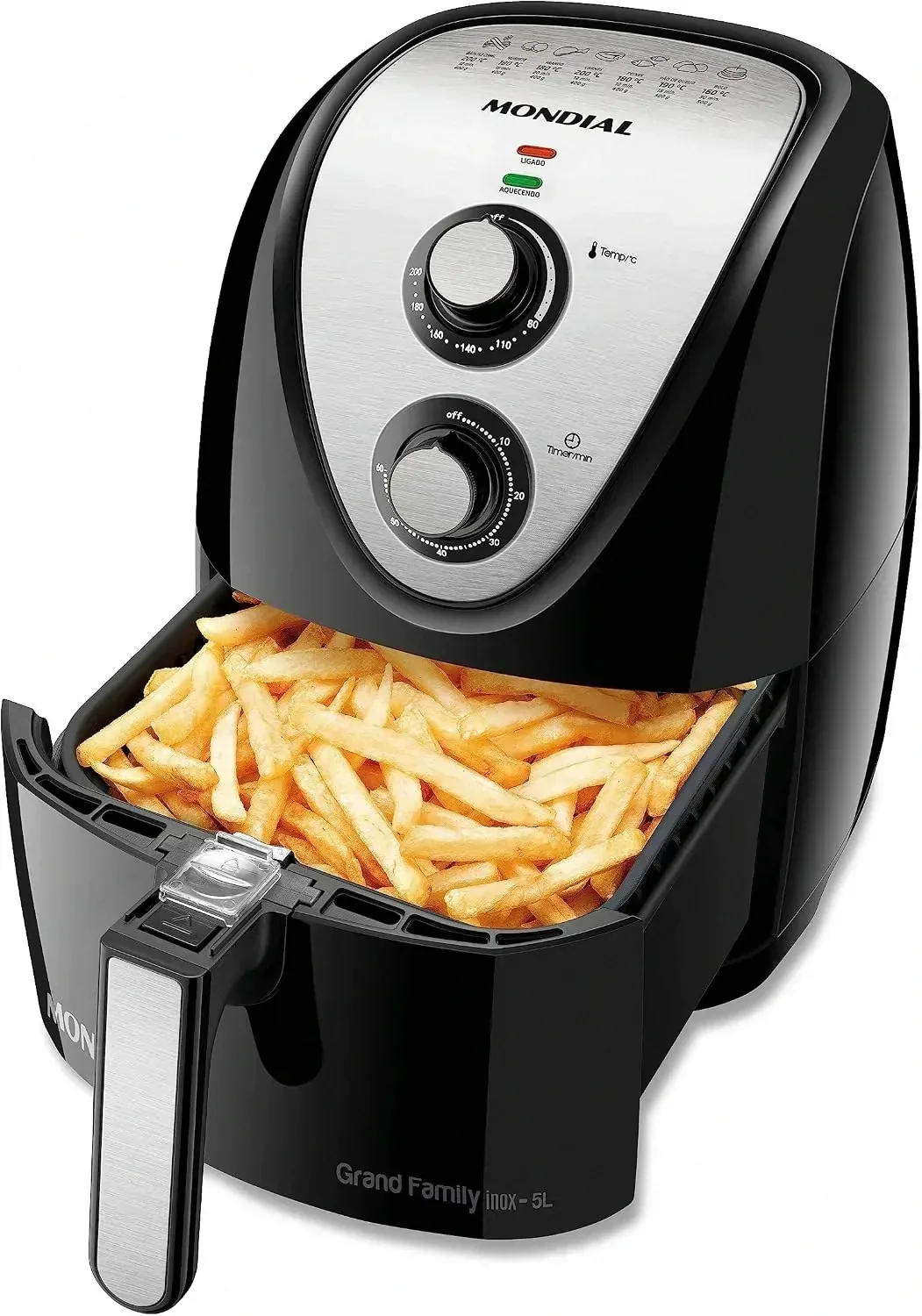 Air fryer Mondial Grand Family de 5 litros com cesto e painel de controle